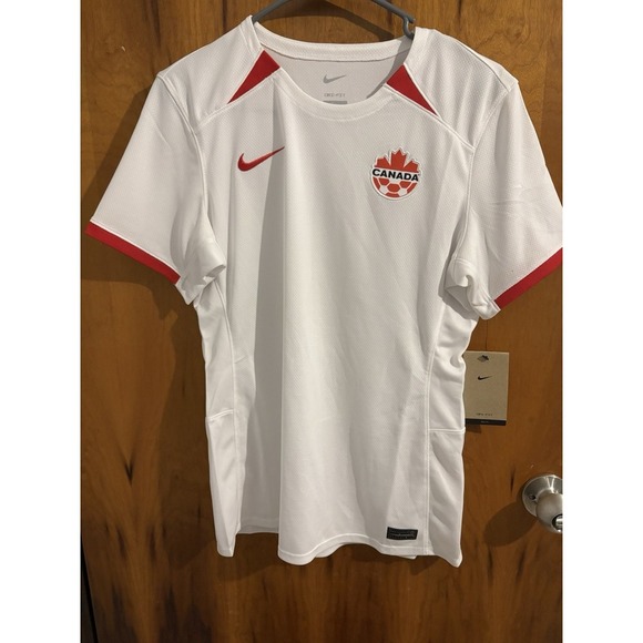 Nike Canada Soccer Jersey Women Medium | White Dri-FIT Slim Fit Shirt | NWT - Picture 3 of 6